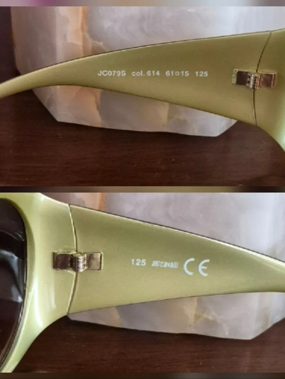 Rare Vintage Y2K Just Cavalli Olive Gold Oversized Sunglasses